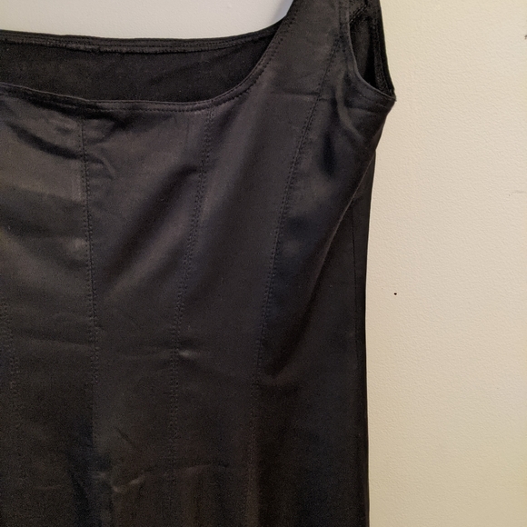Black, shiny Zara shift dress size 10 - Picture 3 of 6